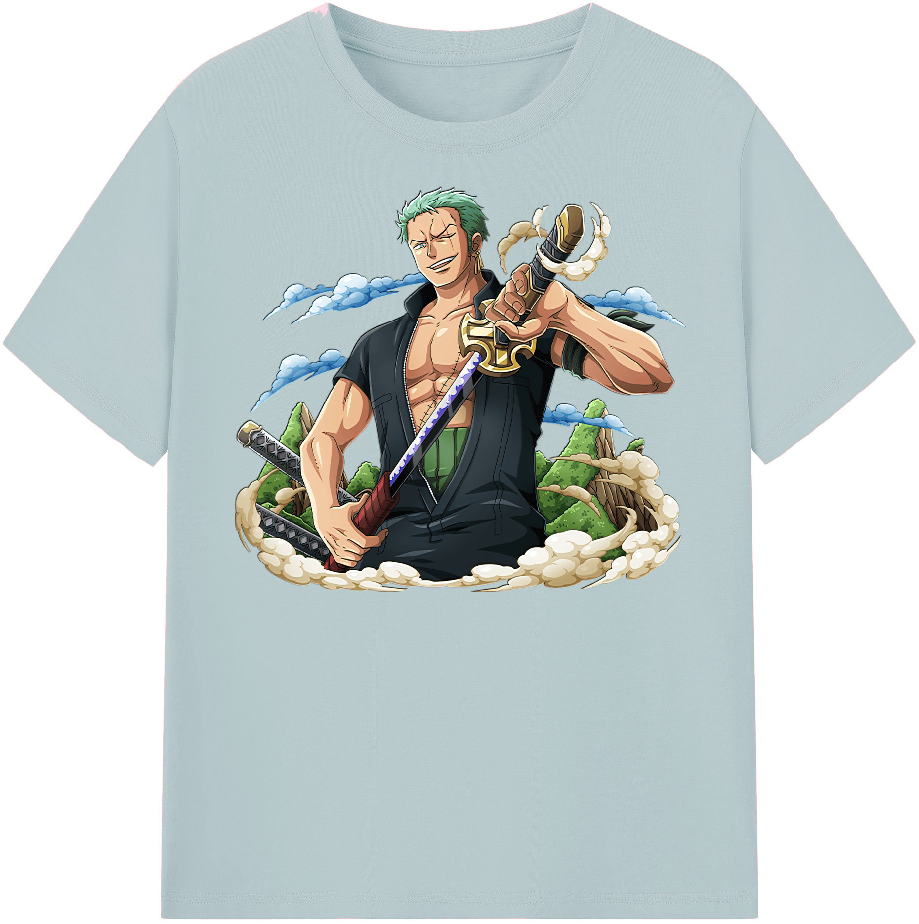ワンピース ロロノア・ゾロ ONE PIECE Roronoa Zoro 綿100％半袖Tシャツ（フロントプリント）